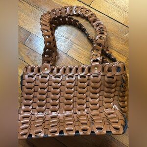 Elegant Tan Woven Tote Bag